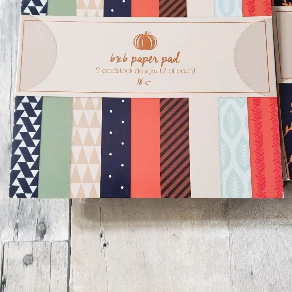 Set of 9,  6x6 18ct per pad Card Stock (total of 162 pages)